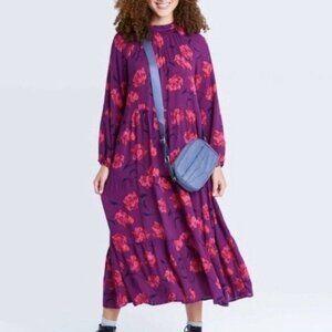 A New Day Purple Floral Dress New Medium